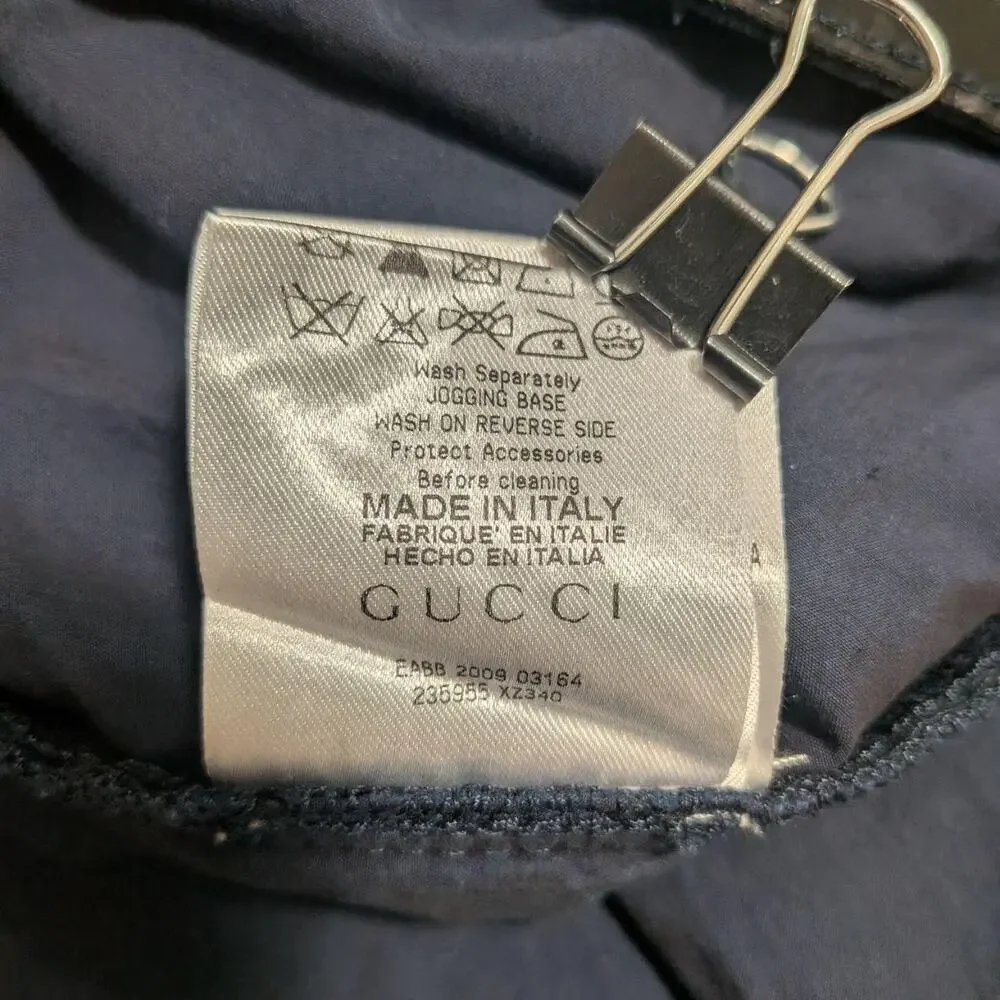 Gucci navy 100% cotton jogger pants, Italian size 42